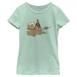 Walmart Girl's Star Wars: The Mandalorian Christmas Lights Bantha Graphic Tee Mint Small offer