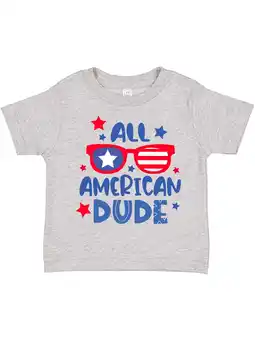 Walmart Inktastic 4th of July All American Dude with Red and Blue Glasses Boys Toddler T-Shirt offer