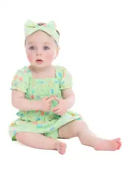 Walmart Stitch Baby Girls Resort Top and Skirt with Headband Set, 3-Piece, Sizes 0/3M-24M offer