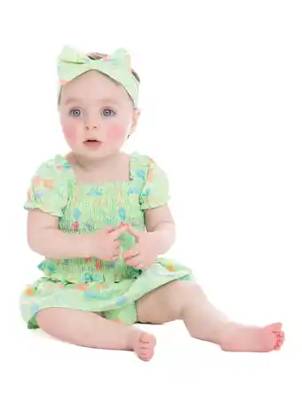 Walmart Stitch Baby Girls Resort Top and Skirt with Headband Set, 3-Piece, Sizes 0/3M-24M offer
