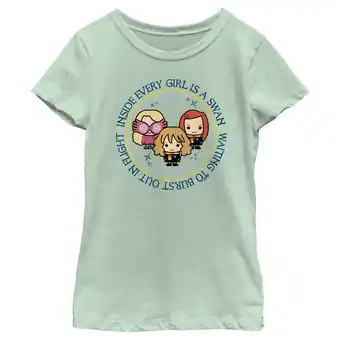 Walmart Girl's Harry Potter Inside Every Girl Is Swan Graphic Tee Mint Small offer