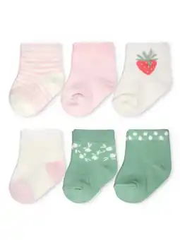 Walmart Carter's Child of Mine, Newborn Girl Berry Socks, 6 Pack, Newborn offer