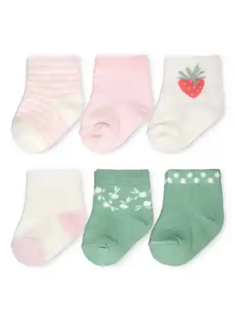 Walmart Carter's Child of Mine, Newborn Girl Berry Socks, 6 Pack, Newborn offer