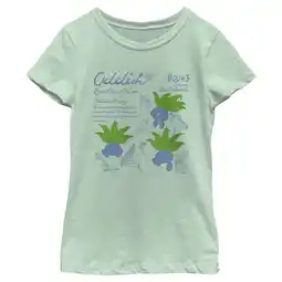 Walmart Girl's Pokemon Oddish Pokedex Entry Graphic Tee Mint Large offer