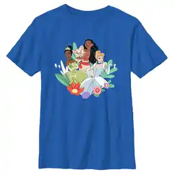 Walmart Boy's Disney Princess Trio Doodles Graphic Tee Royal Blue X Large offer