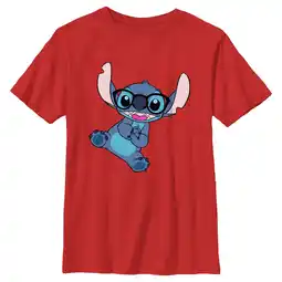 Walmart Boy's Lilo & Stitch Black Glasses Stitch Graphic Tee Red Large offer