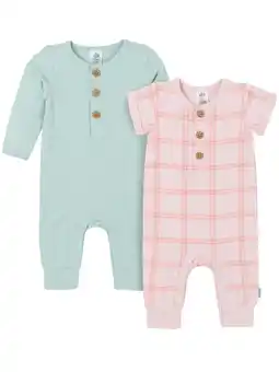 Walmart Gerber Baby Neutral Rompers, 2-Pack, Sizes Newborn - 24 Months offer