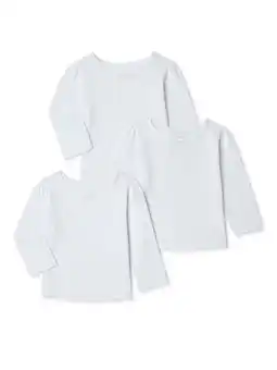 Walmart Garanimals Baby Girl Basic T-Shirt with Long Sleeves, 3-Pack, Sizes 0/3M-24M offer