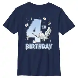 Walmart Boy's Harry Potter Hedwig 4th Birthday Graphic Tee Navy Blue X Large offer
