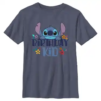 Walmart Boy's Lilo & Stitch Birthday Kid Graphic Tee Navy Blue Heather Small offer