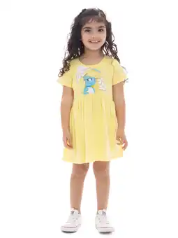 Walmart Smurfs Toddler Girl Graphic Print Dress with Short Sleeves, Sizes 2T-5T offer