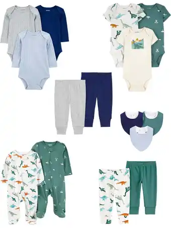 Walmart Carter's Child of Mine Baby Boy Outfit Set, 15-Piece, Sizes Preemie-6/9 Months offer