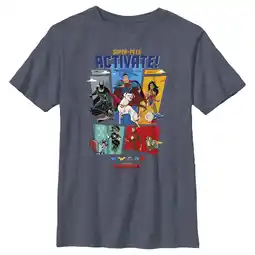Walmart Boy's DC League of Super-Pets Activate Group Panels Graphic Tee Navy Blue Heather Medium offer