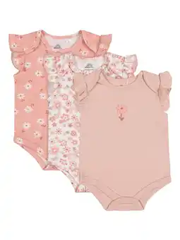 Walmart Wonderluxe Baby Girls' Short Sleeve Bodysuits, 3-Pack, Sizes 0-3M-6-9M offer