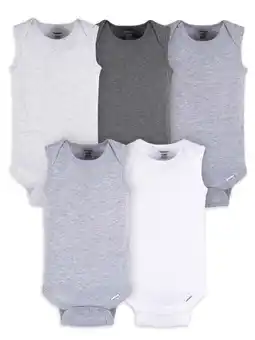 Walmart Gerber Baby Boys or Girls Casual Sleeveless Bodysuits, 5-Pack, Sizes 0/3 Months- 24 Months offer