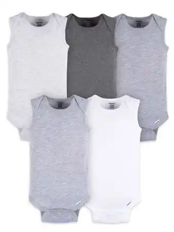 Walmart Gerber Baby Boys or Girls Casual Sleeveless Bodysuits, 5-Pack, Sizes 0/3 Months- 24 Months offer