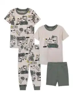 Walmart Little Star Organic Baby & Toddler Boys 4Pc Short Sleeve Snug Fit Sleepwear, Size 9 Months-5T offer