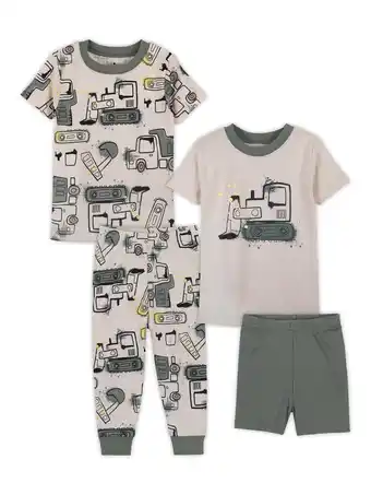Walmart Little Star Organic Baby & Toddler Boys 4Pc Short Sleeve Snug Fit Sleepwear, Size 9 Months-5T offer