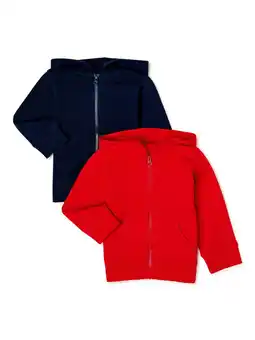 Walmart Garanimals Baby Boys French Terry Hoodie, 2-Pack, Sizes 0/3M-24M offer