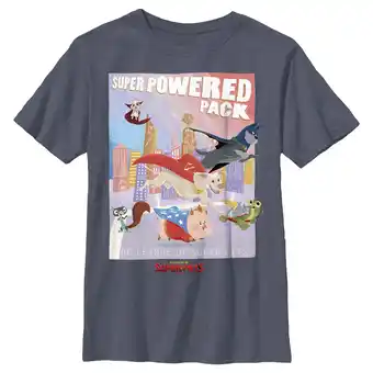 Walmart Boy's DC League of Super-Pets Powered Pack Poster Graphic Tee Navy Blue Heather Small offer