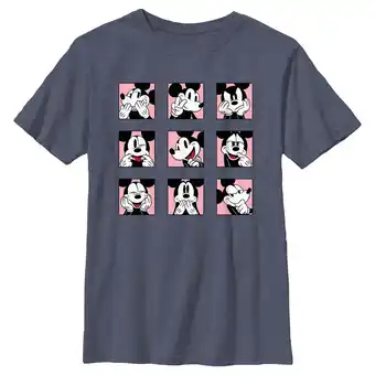 Walmart Boy's Mickey & Friends Retro Photo Grid Graphic Tee Navy Blue Heather Small offer