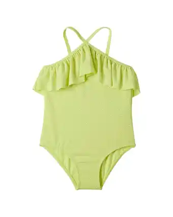 Walmart Kensie girls Eyelet Textured Swimsuit, 5/6, Yellow offer