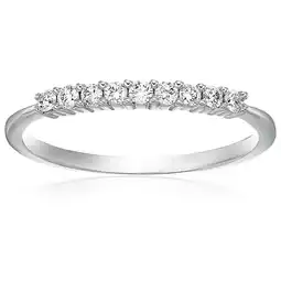 Walmart Vir Jewels 1/5 CTTW Petite Diamond Wedding Band 10K White Gold 9 Stones Round Size 7 Female Adult offer