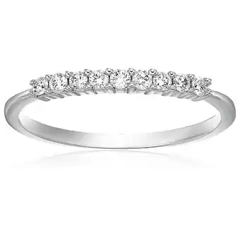 Walmart Vir Jewels 1/5 CTTW Petite Diamond Wedding Band 10K White Gold 9 Stones Round Size 7 Female Adult offer