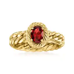 Walmart Ross-Simons 0.70 Carat Garnet Curb-Link Ring in 14kt Yellow Gold, Women's, Adult offer