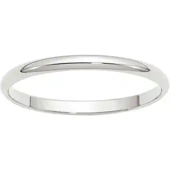 Walmart Primal Gold 14 Karat White Gold 2mm Lightweight Half-Round Band Size 9.5 offer