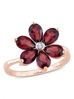 Walmart Everly Women's Garnet 10k Rose Gold Ring offer