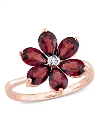 Walmart Everly Women's Garnet 10k Rose Gold Ring offer