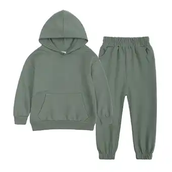 Walmart Outfits for Boys Spring Winter Solid Long Sleeve Pants Hooded Hoodie Sweatshirt Outfits for Girls offer