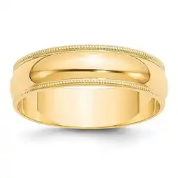 Walmart Primal Gold 10 Karat Yellow Gold 6mm Lightweight Milgrain Half Round Band Size 12 offer
