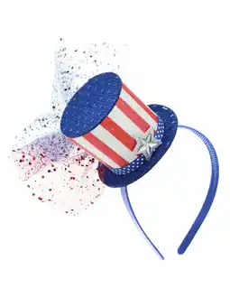 Walmart Way to Celebrate Americana Uncle Sam Top Hat Head Bopper Headband Set, 5 Pieces offer