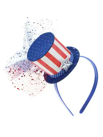 Walmart Way to Celebrate Americana Uncle Sam Top Hat Head Bopper Headband Set, 5 Pieces offer