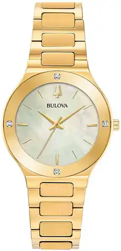 Walmart Bulova 97R102 Women's Futuro Quartz MOP Dial Steel Diamond Watch offer