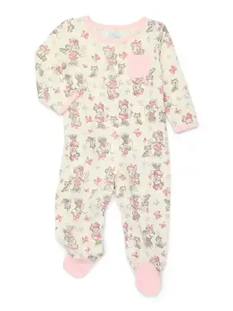 Walmart Disney Baby Minnie Mouse Newborn Baby Girls Footed One-Piece Sleep N Play, Sizes 0M-6M offer