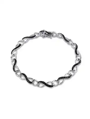 Walmart 1/4 Carat (Ctw) Black Diamond Tennis Infinity Bracelet in Sterling Silver (7 Inches) offer