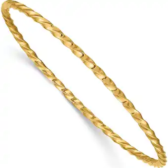 Walmart 10K Yellow Gold 2.50Mm Twisted Slip-On Bangle (Width 2.5) (Length 8) - Jbsp offer