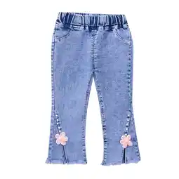 Walmart Utlike Girls Pants Baby Denim Jeans Toddler Jeans Elastic Waist Denim Pants Size 18 Months-24 Months offer