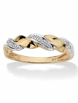 Walmart PalmBeach Jewelry Diamond Accent Ribbon Twist Ring in 10k Yellow Gold offer