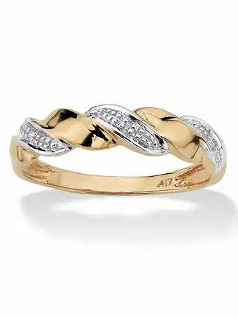 Walmart PalmBeach Jewelry Diamond Accent Ribbon Twist Ring in 10k Yellow Gold offer