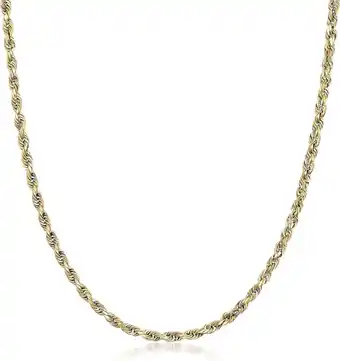 Walmart PORI JEWELERS 14K Gold Diamond-Cut Rope Chain Necklace for Adults, 16–30, Various Widths offer