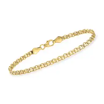Walmart RS Pure by Ross-Simons Italian 14kt Yellow Gold Bismark-Link Bracelet, Women's, Adult offer