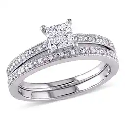 Walmart Everly Women's Diamond 10k White Gold Bridal Set offer