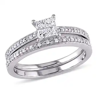 Walmart Everly Women's Diamond 10k White Gold Bridal Set offer