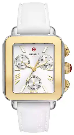 Walmart Michele Deco Sport Quartz Chronograph Silver Dial White Silicone Strap Women's Watch MWW06K000069 offer