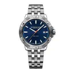 Walmart Raymond Weil Men's 41mm Steel Bracelet & Case Quartz Blue Dial Analog Watch 8160-ST2-50001 offer