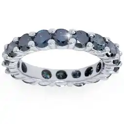 Walmart Pompeii 3ct Blue Diamond Eternity Ring 14K White Gold (Blue,I1) offer